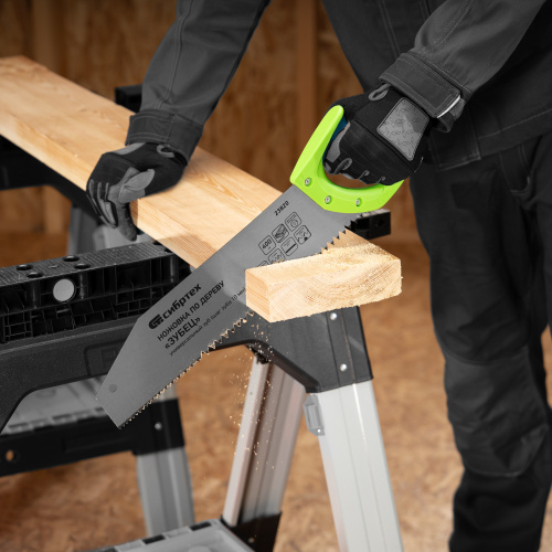 Ножовка по дереву "Зубец", 400 мм, шаг зуба 10 мм, каленый зуб 2D, двухкомпонентная рукоятка Сибртех по ценам производителя в Воронеже с доставкой по всей России