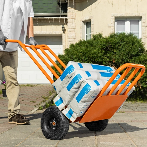 Тележка ручная 2-х колесная, усиленная, г/п 250кг, откидная платформа 530х400мм Сибртех по ценам производителя в Воронеже с доставкой по всей России