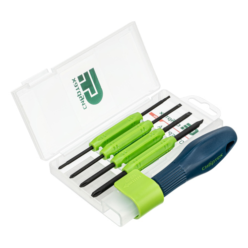 Отвертка со сменными двухсторонними насадками, 8 в 1, пластиковый кейс, CrV Сибртех по ценам производителя в Воронеже с доставкой по всей России