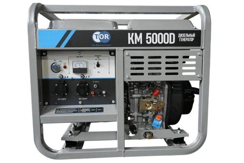 Генератор дизельный 5,0 кВт 220В с электростартером и колесами TOR KM5000D по ценам производителя в Воронеже с доставкой по всей России