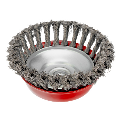 Щетка для УШМ, 125 мм, М14, "чашка", крученая проволока 0.35 мм Matrix по ценам производителя в Воронеже с доставкой по всей России