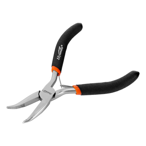 Длинногубцы изогнутые Mini, 130 мм, никелированные, авторазжим Sparta по ценам производителя в Воронеже с доставкой по всей России