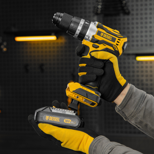 Дрель-шуруповерт аккумуляторная ударная бесщет CIDB-18-02, Li-Ion, 18 В Denzel по ценам производителя в Воронеже с доставкой по всей России