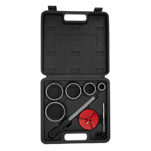 Набор коронок по керамической плитке, 33-53-67-73-83 мм, напил, в пластиковом боксе, шестигранный хвостовик Matrix по ценам производителя в Воронеже с доставкой по всей России