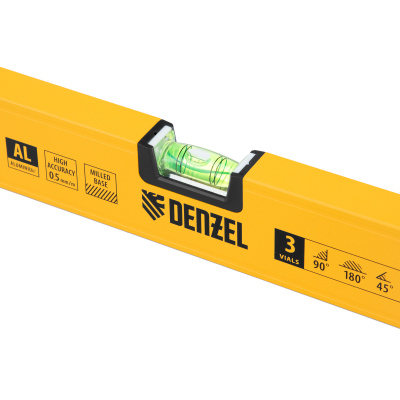 Уровень алюминиевый, магнит, фрезерованный, 3 глазка (1 зеркал.) 0,5 мм/м, 1200 мм Denzel по ценам производителя в Воронеже с доставкой по всей России