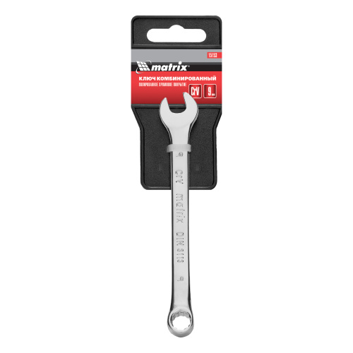 Ключ комбинированный, 9 мм, CrV, полированный хром Matrix по ценам производителя в Воронеже с доставкой по всей России