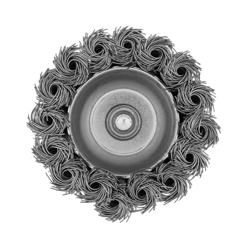 Щетка для дрели, 65 мм, Чашка, со шпилькой, нержавеющая крученая проволока Denzel по ценам производителя в Воронеже с доставкой по всей России