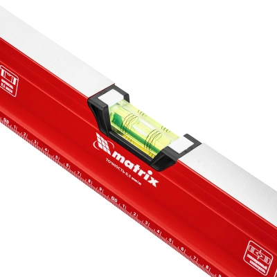 Уровень алюминиевый, магнит, фрезерованный, 3 глазка (1 зеркальный) двухкомпонентные рукоятки, 1200 мм Matrix по ценам производителя в Воронеже с доставкой по всей России