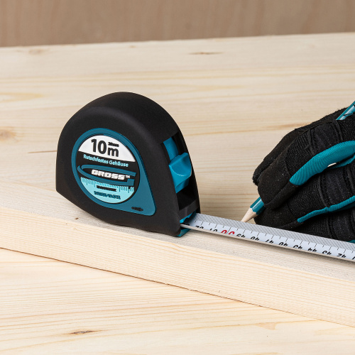 Рулетка "Ergonomisch",10 м x 25 мм,магнитный обрезиненный зацеп Gross по ценам производителя в Воронеже с доставкой по всей России