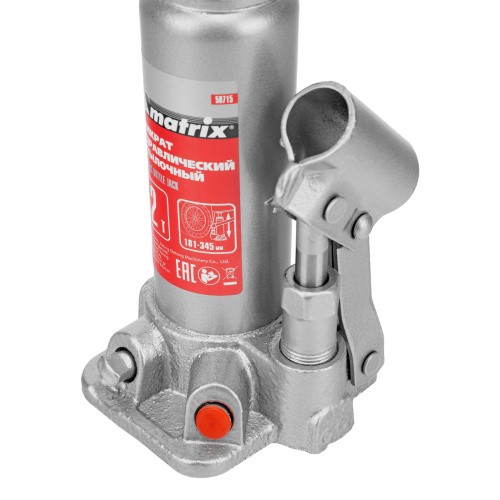 Домкрат гидравлический бутылочный, 2 т, высота подъема 181-345 мм Matrix по ценам производителя в Воронеже с доставкой по всей России
