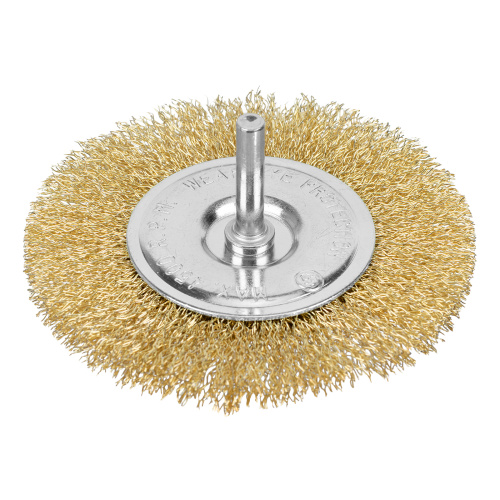 Щетка для дрели 100 мм, плоская со шпилькой, латунированная витая проволока Matrix по ценам производителя в Воронеже с доставкой по всей России