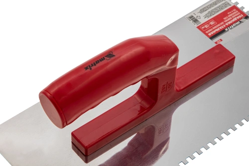 Гладилка из нержавеющей стали, 280 х 130 мм, зеркальная полировка, пластмассовая ручка, зуб 4 х 4 мм Matrix по ценам производителя в Воронеже с доставкой по всей России