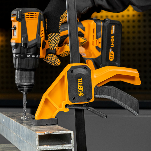 Струбцина F-образная, быстрозажимная, 300 х 80 мм, усиленный нейлоновый корпус Denzel по ценам производителя в Воронеже с доставкой по всей России