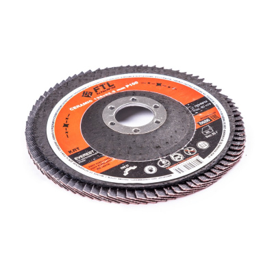 Круг лепестковый с керамическим абразивом для шлифования по нержавеющей стали FTL Everest 27 125 х 22,2 мм P100 купить в Москве с доставкой по всей России | ProtosMarket.ru