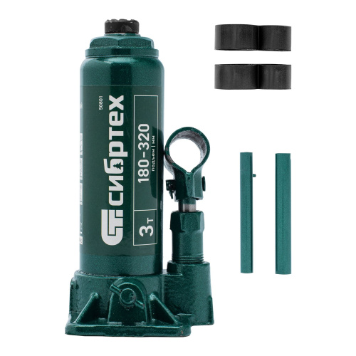 Домкрат гидравлический бутылочный, 3 т, 180-320 мм Сибртех по ценам производителя в Воронеже с доставкой по всей России