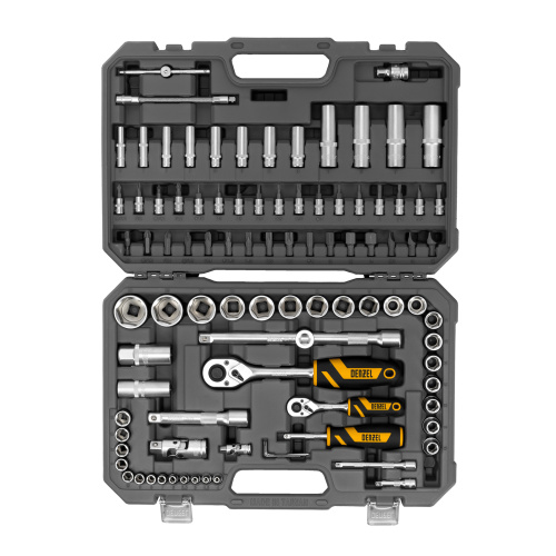 Набор инструментов, 1/2", 1/4", CrV, S2, пластиковый кейс, 94 предмета Denzel по ценам производителя в Воронеже с доставкой по всей России