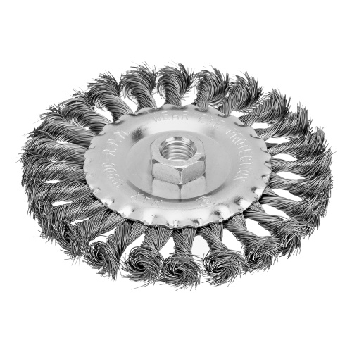 Щетка для УШМ 125 мм, М14, плоская, крученая проволока 0.35 мм Matrix по ценам производителя в Воронеже с доставкой по всей России