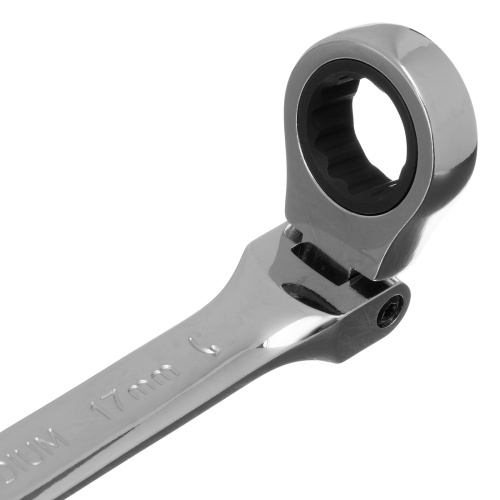 Ключ комбинированный трещоточный, 17 мм, CrV, шарнирный, зеркальный хром Matrix Professional по ценам производителя в Воронеже с доставкой по всей России