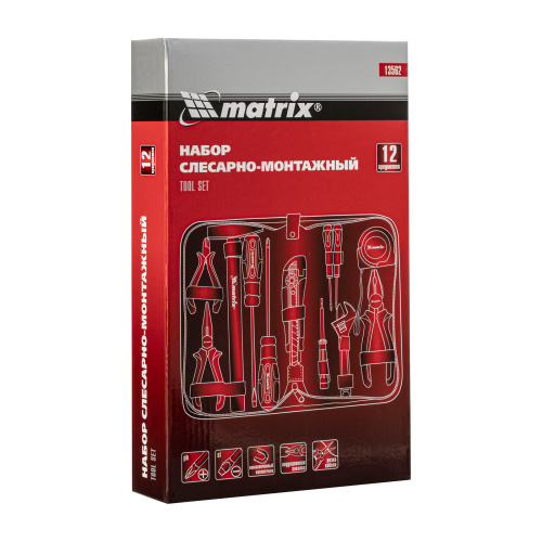 Набор инструментов бытовой, 12 предметов Matrix по ценам производителя в Воронеже с доставкой по всей России