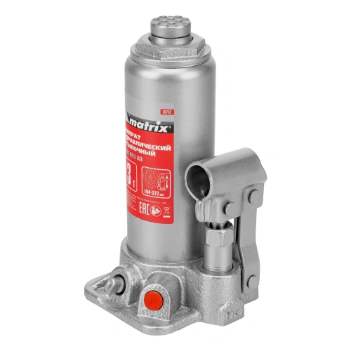 Домкрат гидравлический бутылочный, 3 т, высота подъема 194-372 мм, в пластиковый кейсе Matrix купить в Москве с доставкой по всей России | ProtosMarket.ru