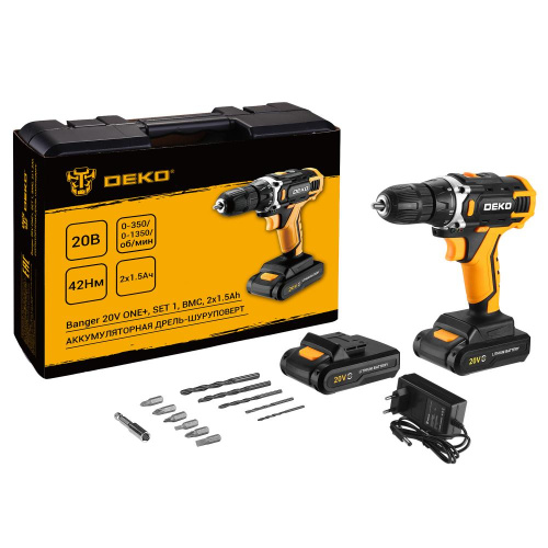 Аккумуляторная дрель-шуруповерт DEKO Banger 20V ONE+ SET1 в кейсе, 2х1.5Ач купить в Москве с доставкой по всей России | ProtosMarket.ru