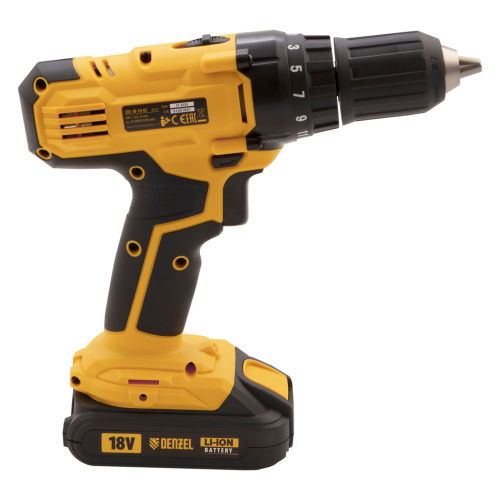 Дрель-шуруповерт аккумуляторная CDL-IB-18-02, Li-Ion, 18 В, 2 акк. Denzel по ценам производителя в Воронеже с доставкой по всей России