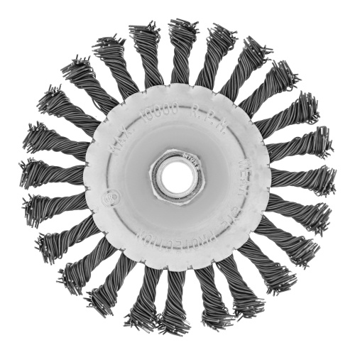Щетка для УШМ 125 мм, М14, плоская, крученая проволока 0.8 мм Matrix по ценам производителя в Воронеже с доставкой по всей России