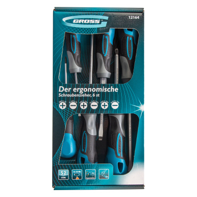 Набор отверток 6 шт, S2, трехкомпонентная рукоятка Gross по ценам производителя в Воронеже с доставкой по всей России