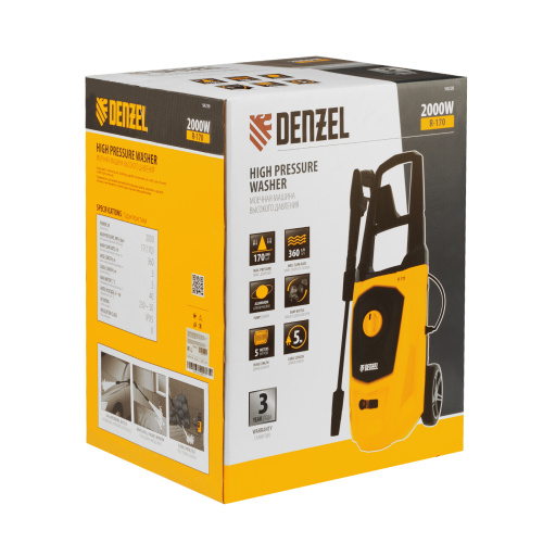 Моечная машина высокого давления R-170, 2000 Вт, 170 бар, 360 л/ч, колесная Denzel по ценам производителя в Воронеже с доставкой по всей России