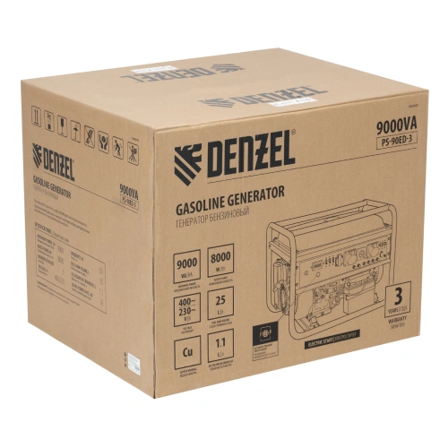 Генератор бензиновый PS 90 ED-3, 9.0 кВт, переключение режима 230 В/400 В, 25 л, электростартер Denzel по ценам производителя в Воронеже с доставкой по всей России