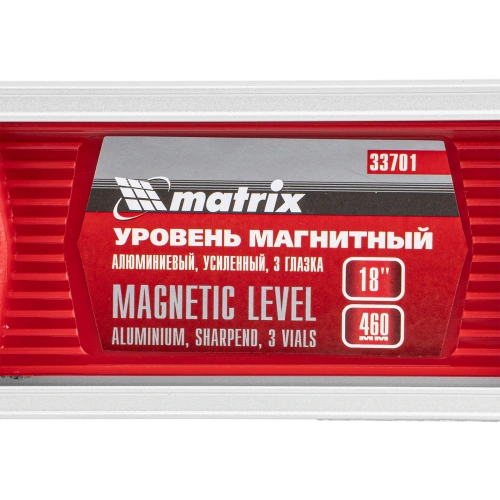 Уровень магнитный, 460 мм, 3 глазка Matrix по ценам производителя в Воронеже с доставкой по всей России