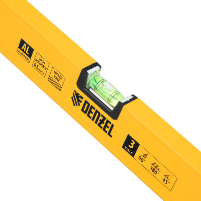 Уровень алюминиевый, магнит, фрезерованный, 3 глазка (1 зеркал.) 0,5 мм/м, 1000 мм Denzel по ценам производителя в Воронеже с доставкой по всей России