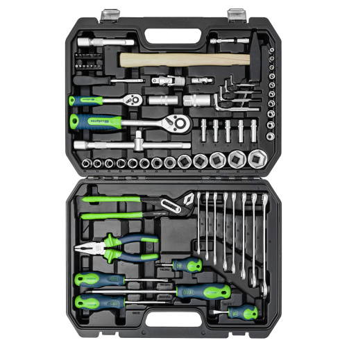 Набор инструментов, 1/2", 1/4", пластиковый кейс 76 предметов Сибртех по ценам производителя в Воронеже с доставкой по всей России