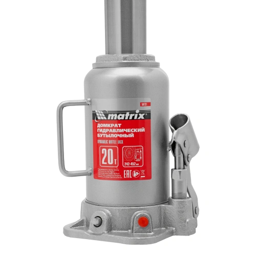 Домкрат гидравлический бутылочный, 20 т, высота подъема 242-452 мм Matrix по ценам производителя в Воронеже с доставкой по всей России