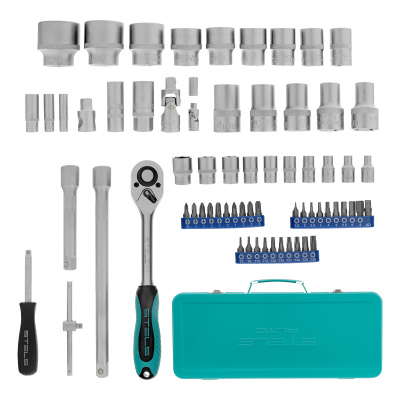 Набор торцевых головок с трещоткой, 1/2" и 1/4", 68 предметов Stels по ценам производителя в Воронеже с доставкой по всей России