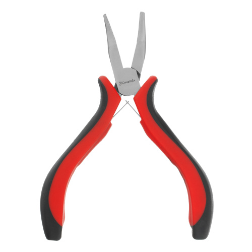 Длинногубцы изогнутые Mini, 130 мм, никелированные, авторазжим, двухкомпонентные рукоятки Matrix по ценам производителя в Воронеже с доставкой по всей России