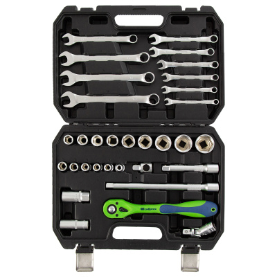 Набор инструментов 32 предмета, CrV, 1/2" Сибртех по ценам производителя в Воронеже с доставкой по всей России