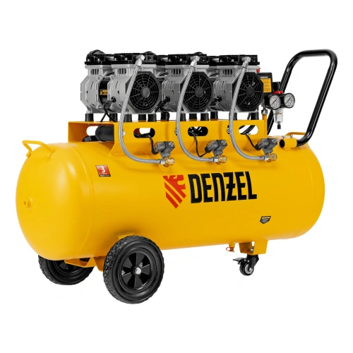 Компрессор безмасляный, малошумный DLS 1800/100,1800 Вт, 3x600, 100 л, 345 л/мин Denzel по ценам производителя в Воронеже с доставкой по всей России