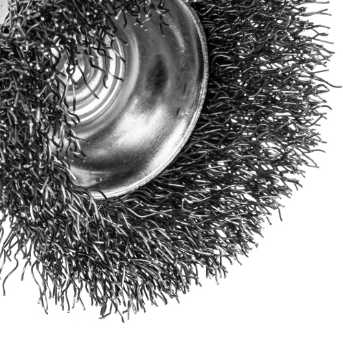 Набор щеток для дрели, 2 Плоские 50-75мм, 3 Чашки 25-50-75мм, шпилька,  нерж.вит. проволока Denzel по ценам производителя в Воронеже с доставкой по всей России