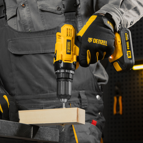 Дрель-шуруповерт аккумуляторная CDL-IB-18-02, Li-Ion, 18 В, 2 акк. Denzel по ценам производителя в Воронеже с доставкой по всей России