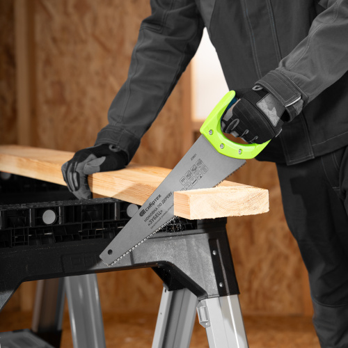 Ножовка по дереву "Зубец", 350 мм, 7-8 TPI, каленый зуб 2D, двухкомпонентная рукоятка Сибртех по ценам производителя в Воронеже с доставкой по всей России