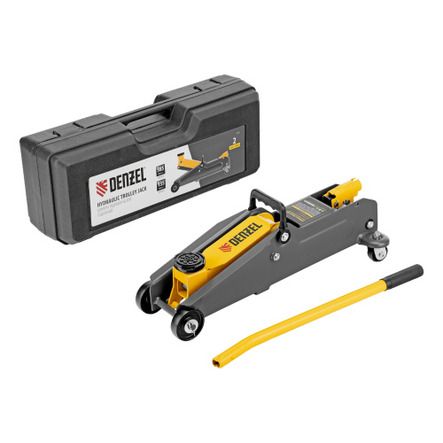 Домкрат гидравлический подкатной, 2 т, 135-385 мм, в пласт. кейсе Denzel по ценам производителя в Воронеже с доставкой по всей России