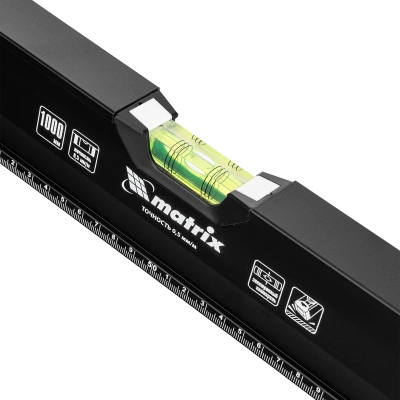 Уровень алюминиевый, усиленный, фрезерованный, 3 глазка, двухкомпонентные рукоятки, 1000 мм Matrix по ценам производителя в Воронеже с доставкой по всей России