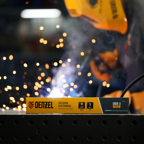 Электроды DER-3, диам. 2,5 мм, 1 кг., рутиловое покрытие Denzel по ценам производителя в Воронеже с доставкой по всей России