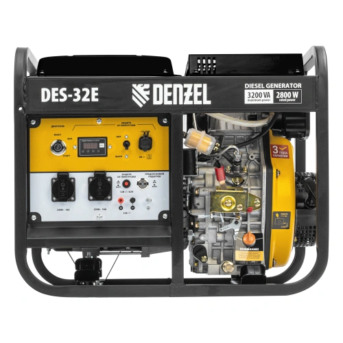 Генератор дизельный DES-32E, 3,2 кВт, 230 В, 11 л, электростартер Denzel по ценам производителя в Воронеже с доставкой по всей России