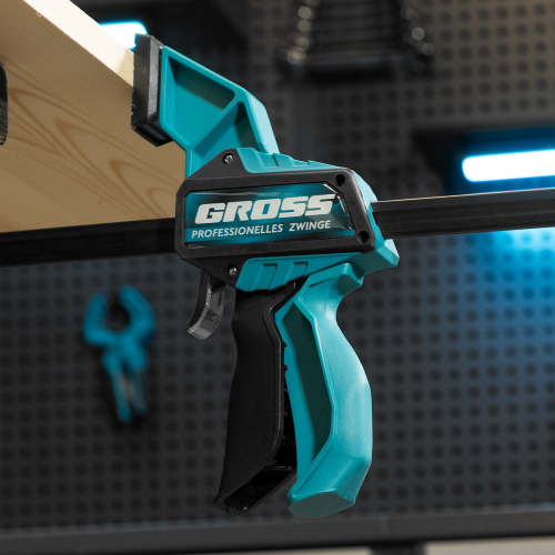 Струбцина реечная, быстрозажимная, пистолетного типа, пошаговый механизм, пластиковый корпус, 600мм Gross по ценам производителя в Воронеже с доставкой по всей России