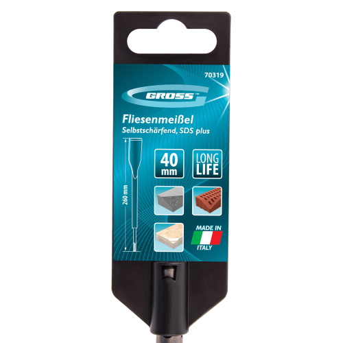 Зубило плоское, изогнутое 40 x 260 мм, SDS Plus Gross по ценам производителя в Воронеже с доставкой по всей России