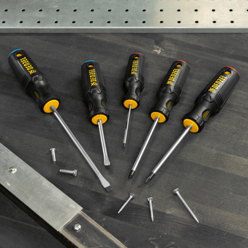 Набор отверток, 5 шт., PH+SL, S2, 3к рукоятка Denzel по ценам производителя в Воронеже с доставкой по всей России