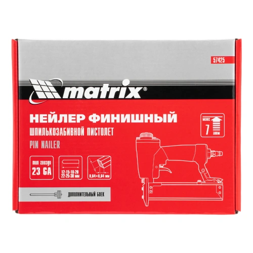 Нейлер финишный, шпилькозабивной пистолет, пневматический, гвоздь 23GA D 0.64 мм  длина 10-30 мм Matrix по ценам производителя в Воронеже с доставкой по всей России
