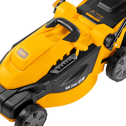 Газонокосилка электрическая GM-2000, 2000 Вт, ширина 43 см, 6 уровней, травосборник 45 л. Denzel по ценам производителя в Воронеже с доставкой по всей России